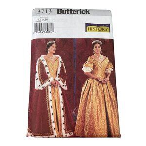Butterick 3713 Queen Royal Elizabeth Costume Sewing Pattern Sizes 12-16 Vintage